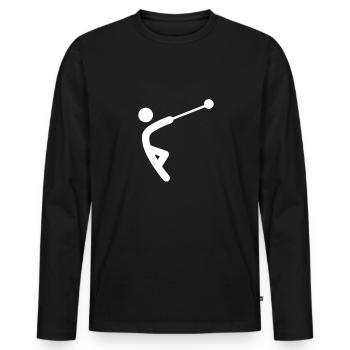 Hammer Thrower Hammer Throw Shirt Cadeau - T-shirt manches longues Premium bio Homme - noir - Devant - Nico (187cm)