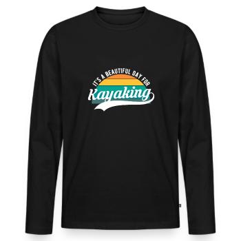 C’est une belle journée pour kayak Chemise Kayak - T-shirt manches longues Premium bio Homme - noir - Devant - Nico (187cm)