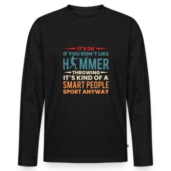 Hammerwurf Shirt Geschenk Spruch - Männer Premium Bio Langarmshirt - Schwarz - Vorne - Nico (187cm)