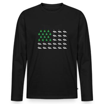 USA Flag America Flag Gardener Shirt Cadeau - T-shirt manches longues Premium bio Homme - noir - Devant - Nico (187cm)