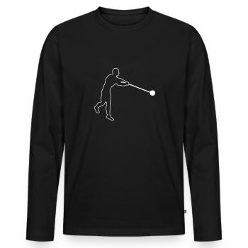 Hammer Throw Hammer Thrower Shirt Cadeau - T-shirt manches longues Premium bio Homme - noir - Devant - Nico (187cm)