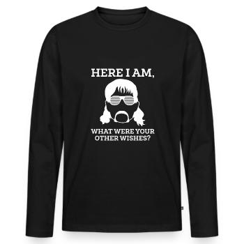 Me voici où votre Ohter siffle? - T-shirt manches longues Premium bio Homme - noir - Devant - Nico (187cm)