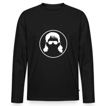 Vokuhila Shirt Geschenk - Männer Premium Bio Langarmshirt - Schwarz - Vorne - Nico (187cm)