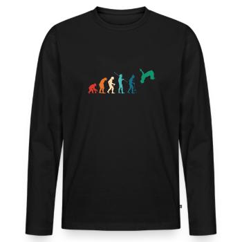 Vintage Retro Evolution Parkour Shirt Geschenk - Männer Premium Bio Langarmshirt - Schwarz - Vorne - Nico (187cm)
