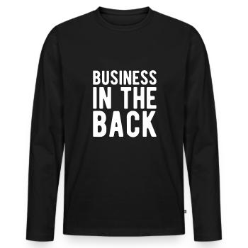 Business In The Back Vokuhila Shirt - Männer Premium Bio Langarmshirt - Schwarz - Vorne - Nico (187cm)