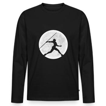 Moon Javelin Thrower Shirt Gift - Men's Premium Organic Long Sleeve Shirt - black - Front - Nico (187cm)