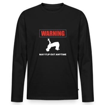 Warning May Flip Out Anytime Parkour - Männer Premium Bio Langarmshirt - Schwarz - Vorne - Nico (187cm)