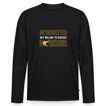 Parkour Shirt Geschenkidee Geschenk - Männer Premium Bio Langarmshirt - Schwarz - Vorne - Nico (187cm)
