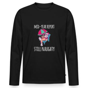 Mid-Year Report Still Naughty Weihnachtsmann - Männer Premium Bio Langarmshirt - Schwarz - Vorne - Nico (187cm)