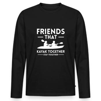 Friends That Kayak Together Stay Together - Männer Premium Bio Langarmshirt - Schwarz - Vorne - Nico (187cm)