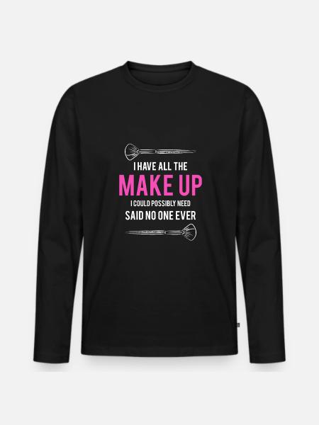 Makeup Geschenk Artist Shirt - Männer Premium Bio Langarmshirt - Schwarz