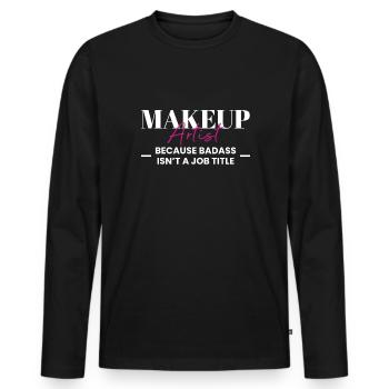 Makeup Artist Shirt Gift - Men's Premium Organic Long Sleeve Shirt - black - Front - Nico (187cm)