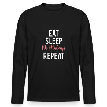 Eat Sleep Make Up Artist Shirt - Men's Premium Organic Long Sleeve Shirt - black - Front - Nico (187cm)