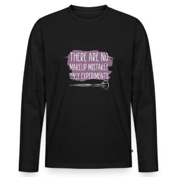 Makeup Artist Saying Gift - Men's Premium Organic Long Sleeve Shirt - black - Front - Nico (187cm)