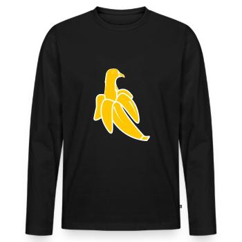 Pigeon Banana Shirt Cadeau - T-shirt manches longues Premium bio Homme - noir - Devant - Nico (187cm)