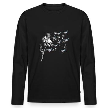 Pigeon Gift Pigeon Shirt - Men's Premium Organic Long Sleeve Shirt - black - Front - Nico (187cm)