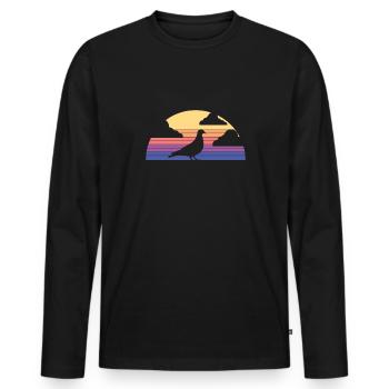 Vintage Retro Dove Shirt Gift - Men's Premium Organic Long Sleeve Shirt - black - Front - Nico (187cm)
