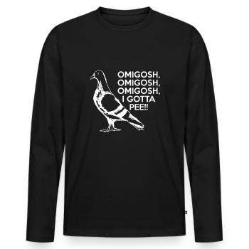 Pigeon Shirt Geschenk - Männer Premium Bio Langarmshirt - Schwarz - Vorne - Nico (187cm)
