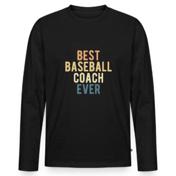 Meilleur entraîneur de baseball de tous les temps - T-shirt manches longues Premium bio Homme - noir - Devant - Nico (187cm)