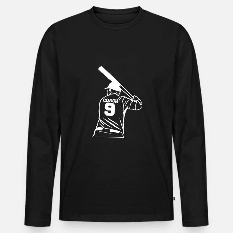 Baseball Coach Trainer Shirt Geschenk - Männer Premium Bio Langarmshirt - Schwarz
