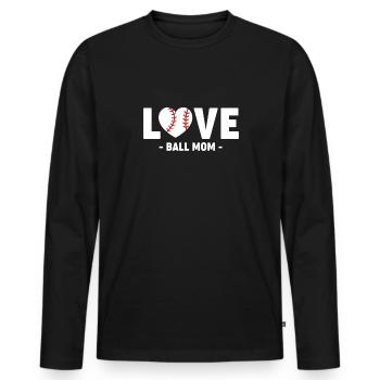 Love Ball Mom Baseball Shirt Cadeau - T-shirt manches longues Premium bio Homme - noir - Devant - Nico (187cm)