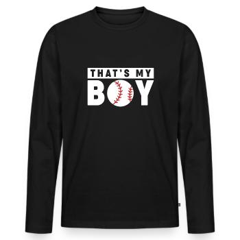 That ́s My Boy Baseball Shirt Gift - Men's Premium Organic Long Sleeve Shirt - black - Front - Nico (187cm)