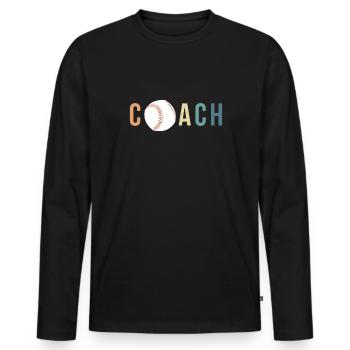 Vintage Retro Coach Baseball Shirt Geschenk - Männer Premium Bio Langarmshirt - Schwarz - Vorne - Nico (187cm)