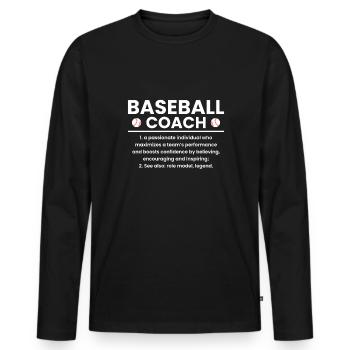 Définition de l’entraîneur de baseball Cadeau de chemise - T-shirt manches longues Premium bio Homme - noir - Devant - Nico (187cm)