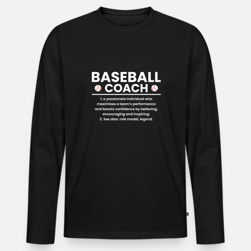 Baseball Coach Definition Shirt Geschenk - Männer Premium Bio Langarmshirt - Schwarz