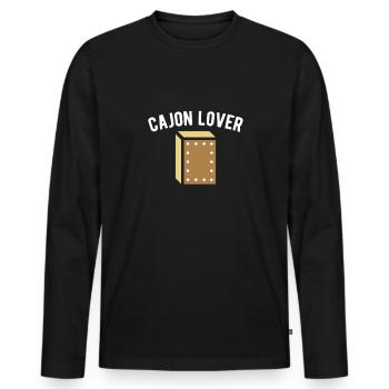 Cajon Lover Shirt Geschenk - Männer Premium Bio Langarmshirt - Schwarz - Vorne - Nico (187cm)