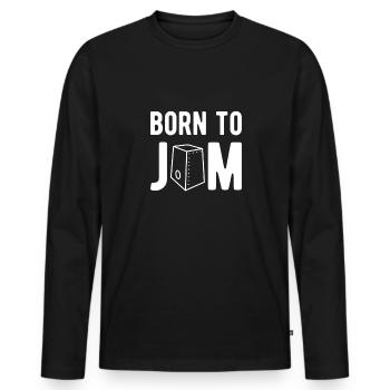 Born To Jam Cajon Shirt Cadeau - T-shirt manches longues Premium bio Homme - noir - Devant - Nico (187cm)