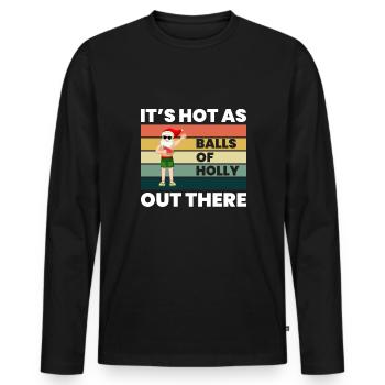 C’est chaud comme des boules de houx là-bas - T-shirt manches longues Premium bio Homme - noir - Devant - Nico (187cm)