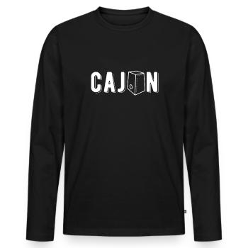 Cajon Shirt Geschenk - Männer Premium Bio Langarmshirt - Schwarz - Vorne - Nico (187cm)