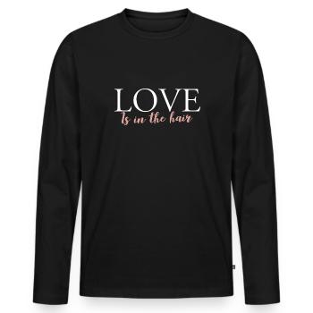 L’amour est dans le cadeau de chemise de cheveux - T-shirt manches longues Premium bio Homme - noir - Devant - Nico (187cm)