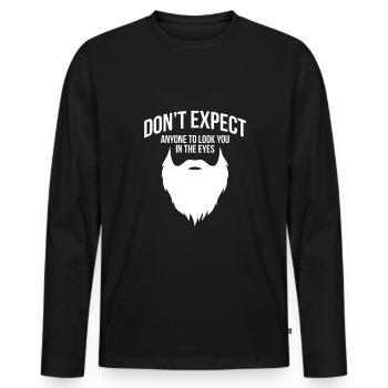 Ne vous attendez pas à ce que quelqu’un vous regarde dans la chemise - T-shirt manches longues Premium bio Homme - noir - Devant - Nico (187cm)