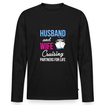 Mari & Femme Partenaires de Croisière Pour La Vie Chemise - T-shirt manches longues Premium bio Homme - noir - Devant - Nico (187cm)