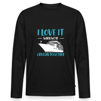 I Love It When We´re Crusing Together Shirt - Männer Premium Bio Langarmshirt - Schwarz - Vorne - Nico (187cm)