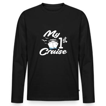 My 1st Cruise Shirt Gift Cruise - Men's Premium Organic Long Sleeve Shirt - black - Front - Nico (187cm)