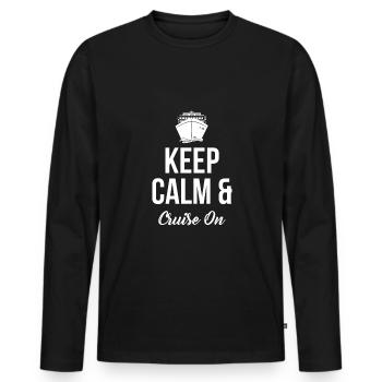Keep Calm & Cruise On Shirt Gift Cruise - T-shirt manches longues Premium bio Homme - noir - Devant - Nico (187cm)