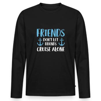 Les amis ne laissent pas les amis naviguer seuls Chemise - T-shirt manches longues Premium bio Homme - noir - Devant - Nico (187cm)