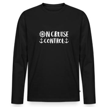 Sur le régulateur de vitesse Shirt Cruise Gift - T-shirt manches longues Premium bio Homme - noir - Devant - Nico (187cm)