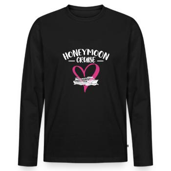 Honeymoon Cruise Shirt Geschenk Flitterwochen - Männer Premium Bio Langarmshirt - Schwarz - Vorne - Nico (187cm)