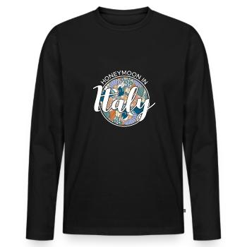 Honeymoon Flitterwochen Urlaub Shirt Italien - Männer Premium Bio Langarmshirt - Schwarz - Vorne - Nico (187cm)
