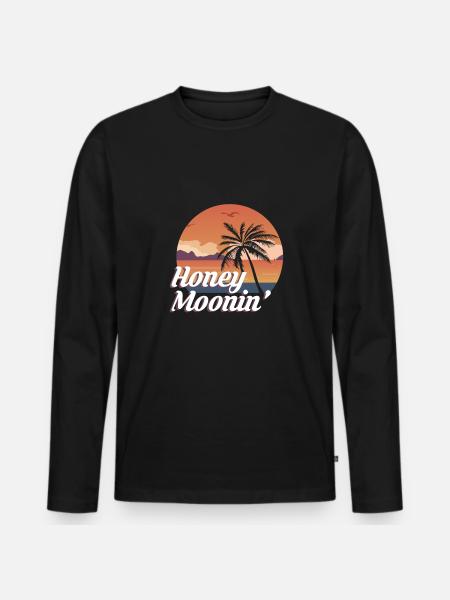 Honeymoon Flitterwochen Urlaub Shirt - Männer Premium Bio Langarmshirt - Schwarz