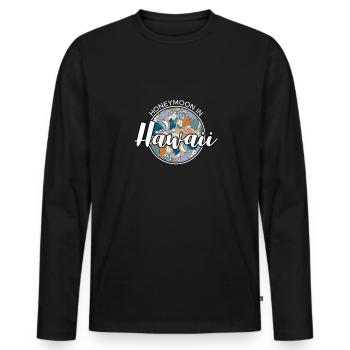 Honeymoon Flitterwochen Urlaub Shirt Hawaii - Männer Premium Bio Langarmshirt - Schwarz - Vorne - Nico (187cm)
