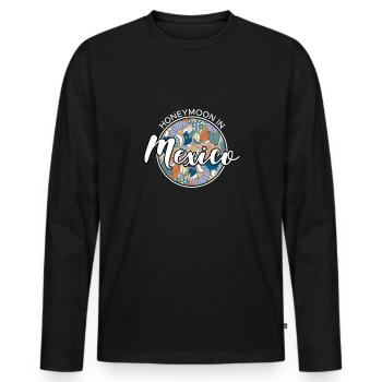 Honeymoon Flitterwochen Urlaub Shirt Mexiko - Männer Premium Bio Langarmshirt - Schwarz - Vorne - Nico (187cm)