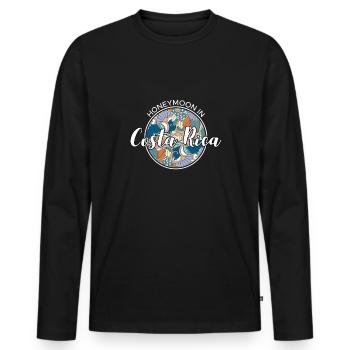 Honeymoon Flitterwochen Urlaub Shirt Costa Rica - Männer Premium Bio Langarmshirt - Schwarz - Vorne - Nico (187cm)