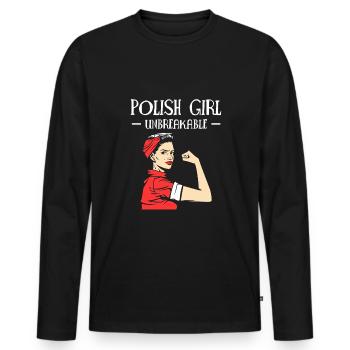 Polish Girl Polish Woman Shirt Gift - Men's Premium Organic Long Sleeve Shirt - black - Front - Nico (187cm)