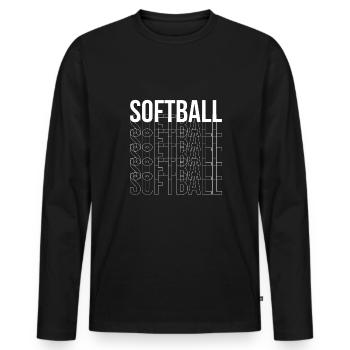 Softball Shirt Geschenk Spieler - Männer Premium Bio Langarmshirt - Schwarz - Vorne - Nico (187cm)