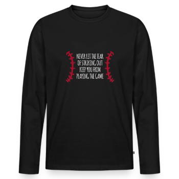 Softball Spieler Shirt Geschenk - Männer Premium Bio Langarmshirt - Schwarz - Vorne - Nico (187cm)